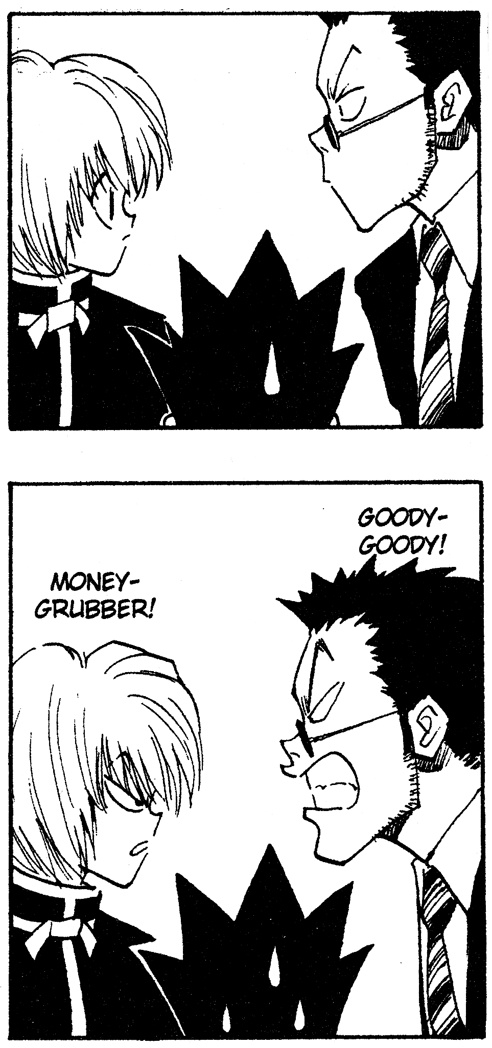 leorio and kurapika having a lovers' quarrel